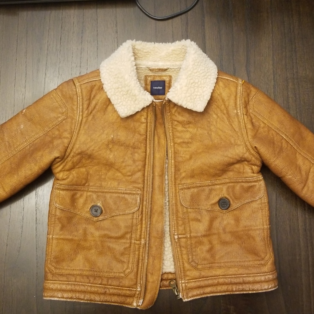 Toddler Jacket- Sherpa Lined Faux Leather